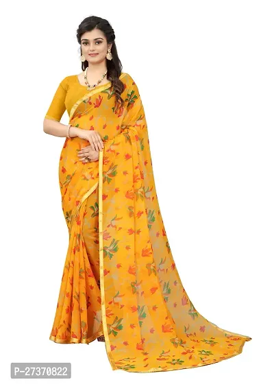 Daily Wear Printed Chiffon Saree For Women-thumb0