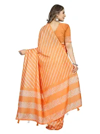 Stylish Chanderi Cotton Multicoloured Self Pattern Saree with Blouse piece-thumb1