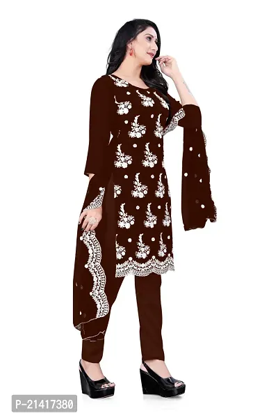 Georgette Dress Material For Women With Embroidered Work And Inner-thumb4