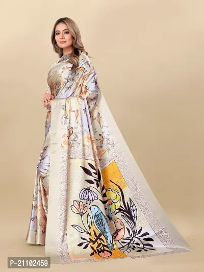 Digital Print, Printed Bollywood Silk Blend, Crepe Saree For Women-thumb3