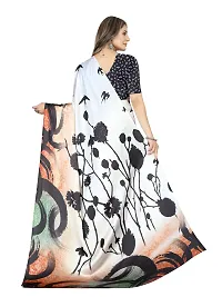 Stylish Crepe Multicoloured Digital Print Saree with Blouse piece-thumb1