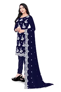 Georgette Dress Material For Women With Embroidered Work And Inner-thumb2