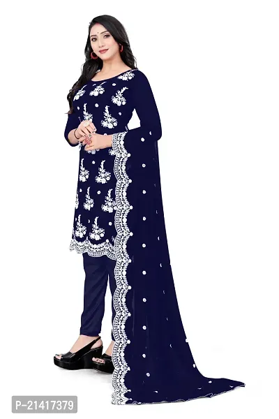 Georgette Dress Material For Women With Embroidered Work And Inner-thumb3