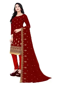 Georgette Dress Material For Women With Embroidered Work And Inner-thumb1