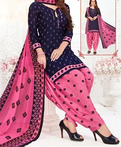 Stylish American Crepe Printed Unstitched Suit