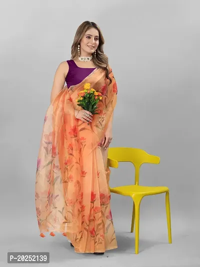 Digital Print Bollywood Organza Saree For Women-thumb4