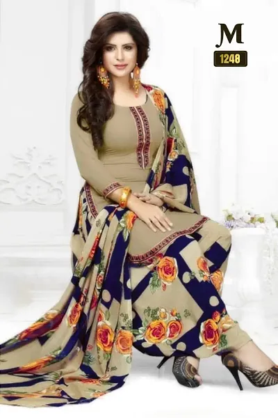 Stylish Crepe Printed Unstitched Suit