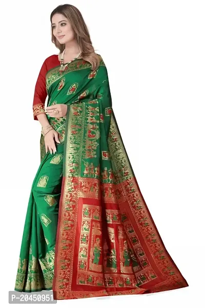 Woven Baluchari Art Silk Saree for Women