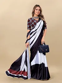 Digital Print, Printed Bollywood Silk Blend, Crepe Saree For Women-thumb2