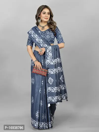Stylish Chanderi Cotton Multicoloured Self Pattern Saree with Blouse piece-thumb4