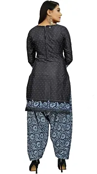 INITHI Bollywood Women Italian Leon Crepe Dress Material Salwar Suits Casual Wear (Color Black)-thumb1