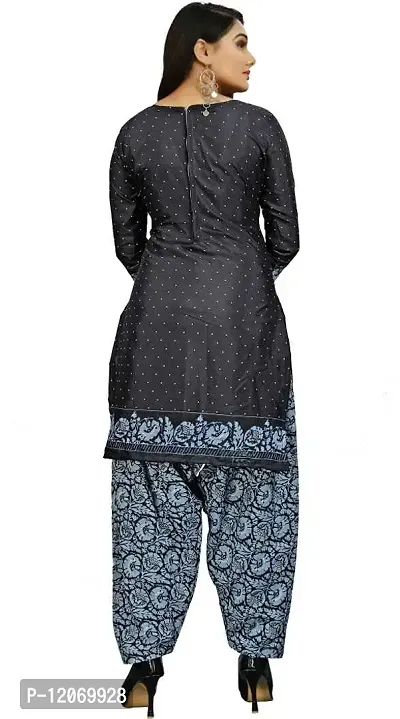 INITHI Bollywood Women Italian Leon Crepe Dress Material Salwar Suits Casual Wear (Color Black)-thumb2