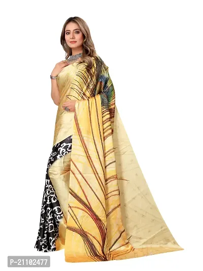 Digital Print, Printed Bollywood Silk Blend, Crepe Saree For Women-thumb3