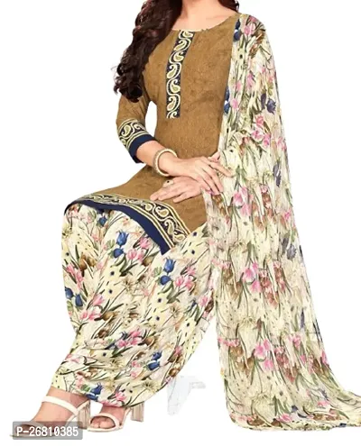 Beautiful Crepe Printed Dress Material with Dupatta