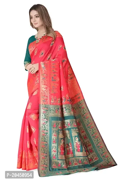 Woven Baluchari Art Silk Saree for Women