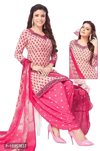 Beautiful American Crepe Printed Dress Material with Dupatta-thumb0