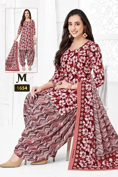 Beautiful Crepe Dress Material with Dupatta