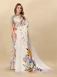 Digital Print, Printed Bollywood Silk Blend, Crepe Saree For Women-thumb1