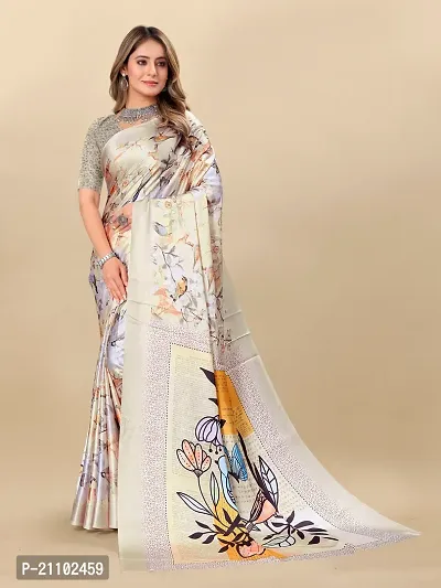 Digital Print, Printed Bollywood Silk Blend, Crepe Saree For Women-thumb2