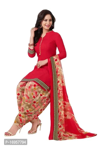 Beautiful American Crepe Printed Dress Material with Dupatta-thumb0