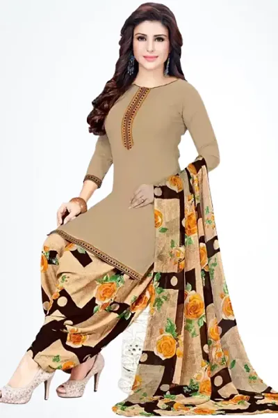 Stylish Crepe Printed Unstitched Suit