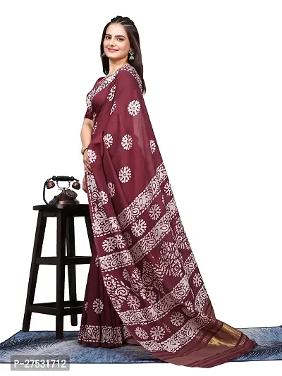 Classic Cotton Printed Saree with Blouse piece-thumb4