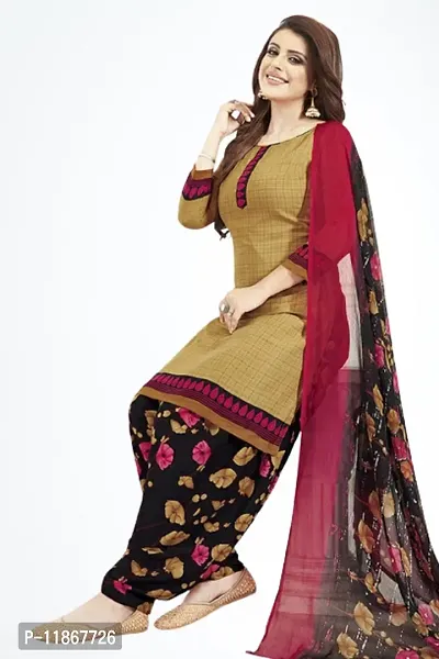 Beautiful Crepe Printed Dress Material with Dupatta