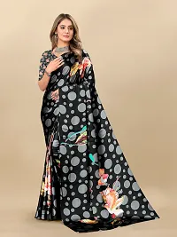 Digital Print, Printed Bollywood Silk Blend, Crepe Saree For Women-thumb1