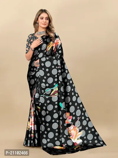 Digital Print, Printed Bollywood Silk Blend, Crepe Saree For Women-thumb2