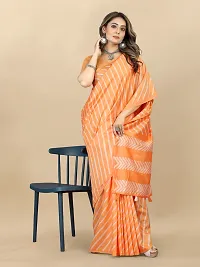 Stylish Chanderi Cotton Multicoloured Self Pattern Saree with Blouse piece-thumb3