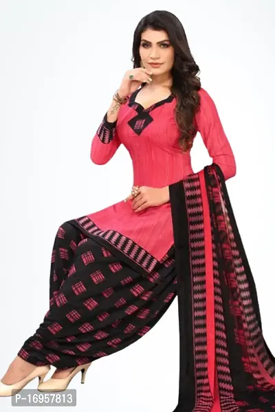 Beautiful American Crepe Printed Dress Material with Dupatta