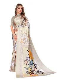 Digital Print, Printed Bollywood Silk Blend, Crepe Saree For Women-thumb1