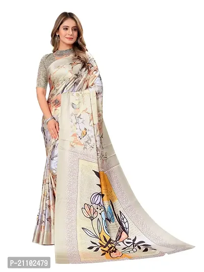 Digital Print, Printed Bollywood Silk Blend, Crepe Saree For Women-thumb2