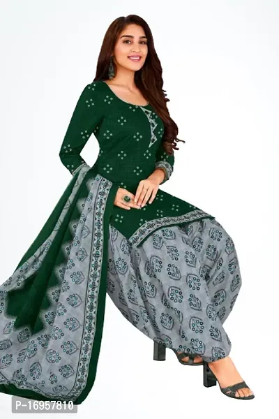 Beautiful American Crepe Printed Dress Material with Dupatta-thumb0