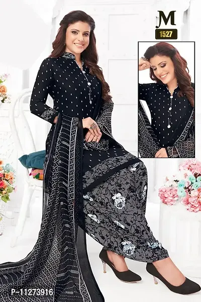 Exclusive Crepe Dress Material with Dupatta-thumb0