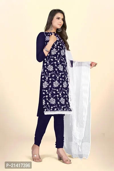 Chanderi Cotton Dress Material For Women With Embroidered Work And Inner-thumb3