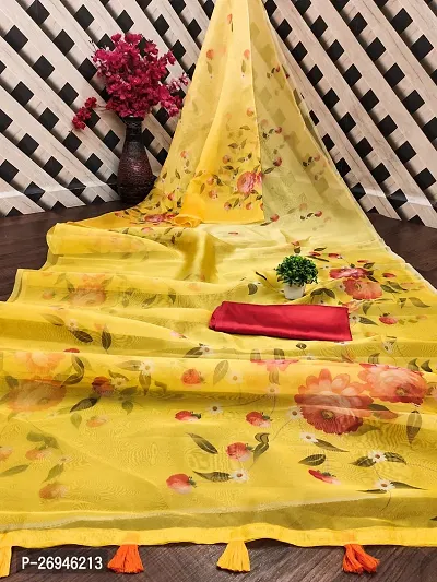 Digital Print Bollywood Organza Saree For Women