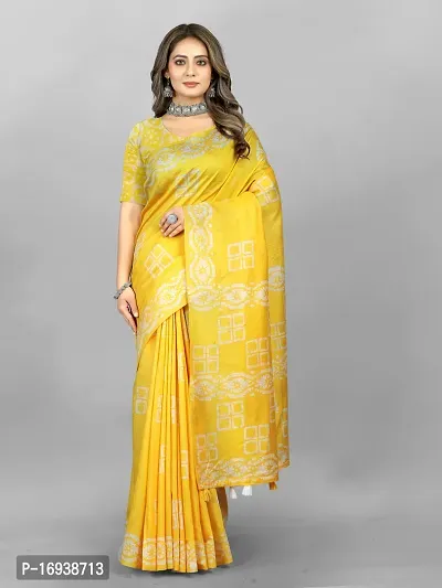 Stylish Chanderi Cotton Multicoloured Self Pattern Saree with Blouse piece