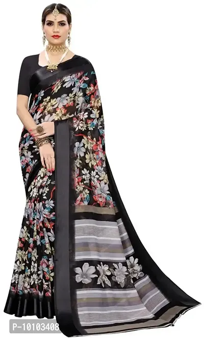 Trendy Women Cotton Blend Saree with Blouse Piece-thumb0