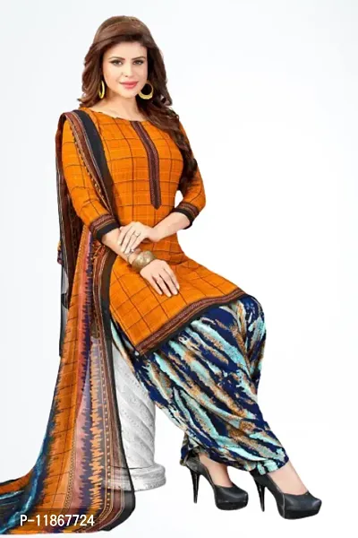 Beautiful Crepe Printed Dress Material with Dupatta