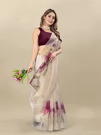 Digital Print Bollywood Organza Saree For Women-thumb3