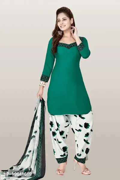 Beautiful Crepe Printed Dress Material with Dupatta-thumb0