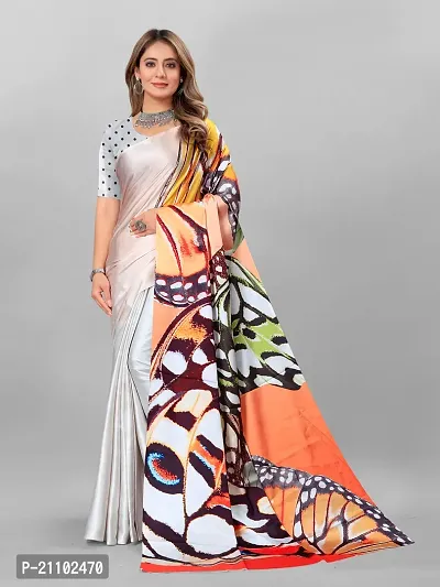 Digital Print, Printed Bollywood Silk Blend, Crepe Saree For Women-thumb3