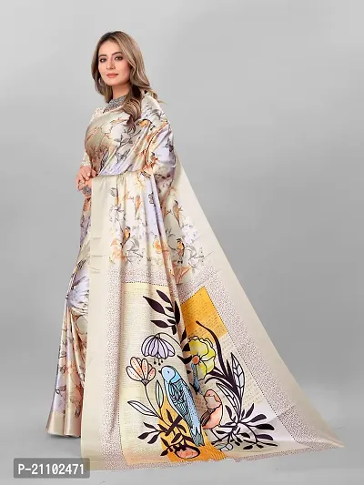 Digital Print, Printed Bollywood Silk Blend, Crepe Saree For Women-thumb3