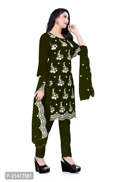 Georgette Dress Material For Women With Embroidered Work And Inner-thumb2