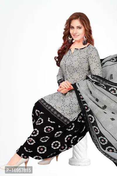 Beautiful American Crepe Printed Dress Material with Dupatta