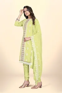 Georgette Dress Material For Women With Embroidered Work And Inner-thumb1