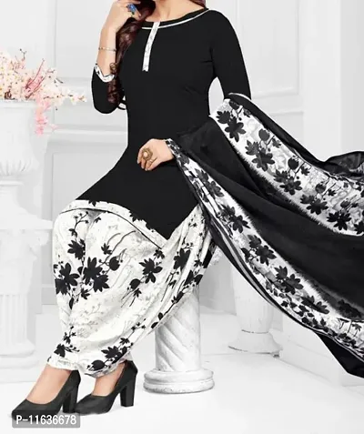 Beautiful Crepe Printed Dress Material with Dupatta-thumb0