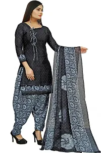 INITHI Bollywood Women Italian Leon Crepe Dress Material Salwar Suits Casual Wear (Color Black)-thumb2