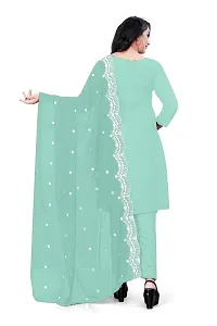 Georgette Dress Material For Women With Embroidered Work And Inner-thumb1